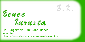 bence kurusta business card